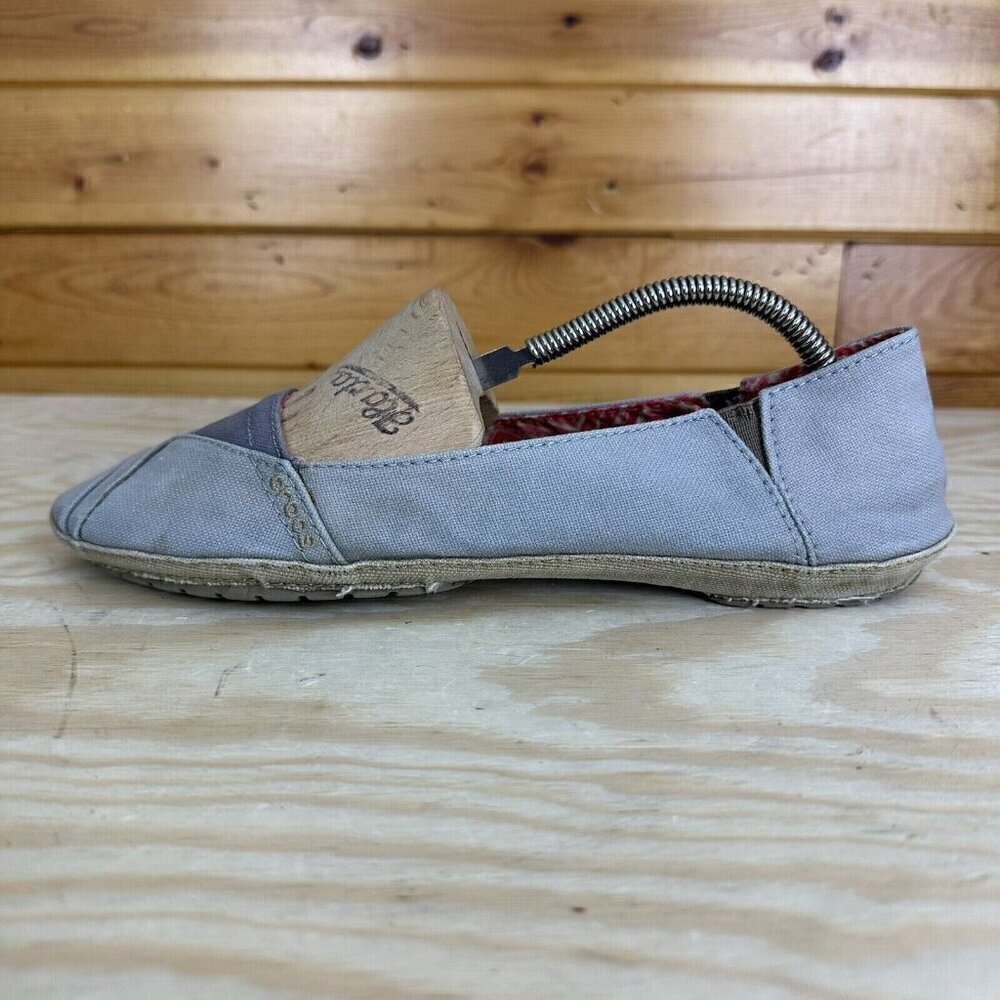 CROCS ANGELINE Angeline Slip On Canvas Ballet Flats Size 10 Gray